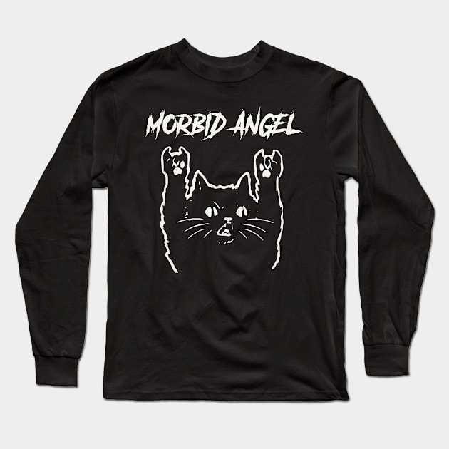 morbid angel metal cat Long Sleeve T-Shirt by bubur ayam